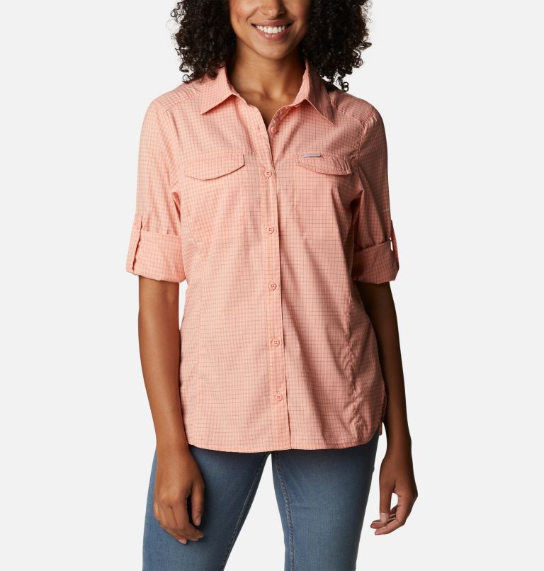 Chemise manches longues à carreaux Silver Ridge Lite pour femme, Color: Coral Reef Quiet Grid, image 7