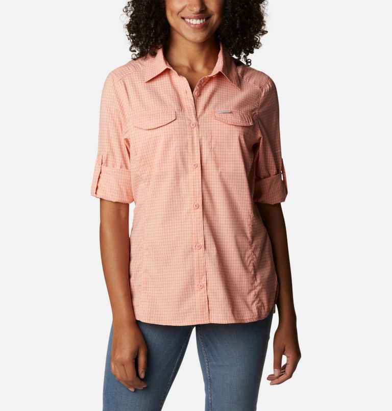 Thumbnail: Chemise manches longues à carreaux Silver Ridge Lite pour femme, Color: Coral Reef Quiet Grid, image 7