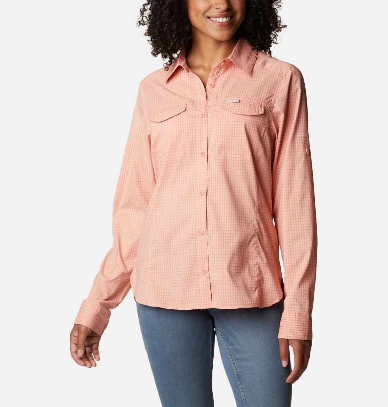 Chemise manches longues à carreaux Silver Ridge Lite pour femme, Color: Coral Reef Quiet Grid, image 1