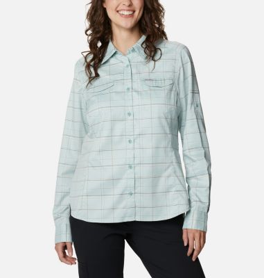 Chemise Silver Ridge&trade; Lite Plaid Femme Silver Ridge&trade; Lite Plaid LS Shirt | 103 | S, Aqua Tone Grid Lines, front