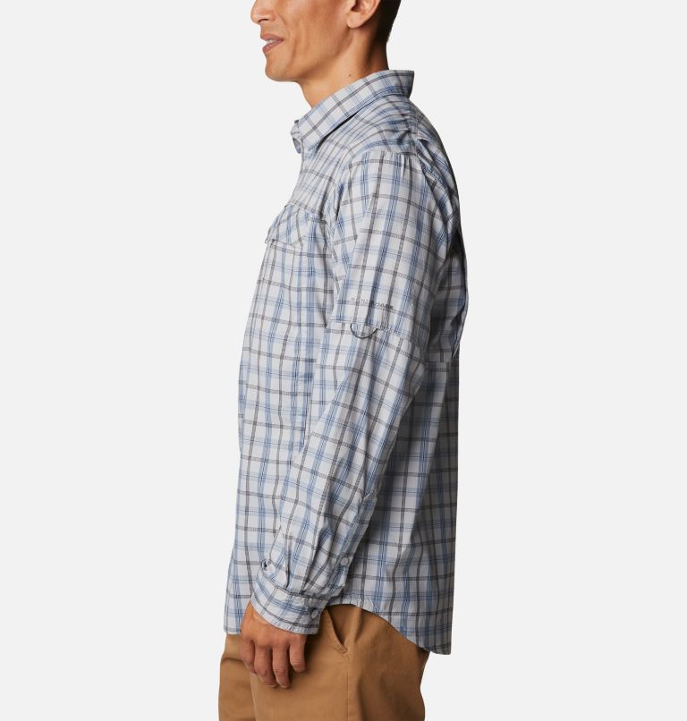 Men's Silver Ridge Lite Plaid Long Sleeve Shirt, Color: Columbia Grey Switchback Madras, image 3