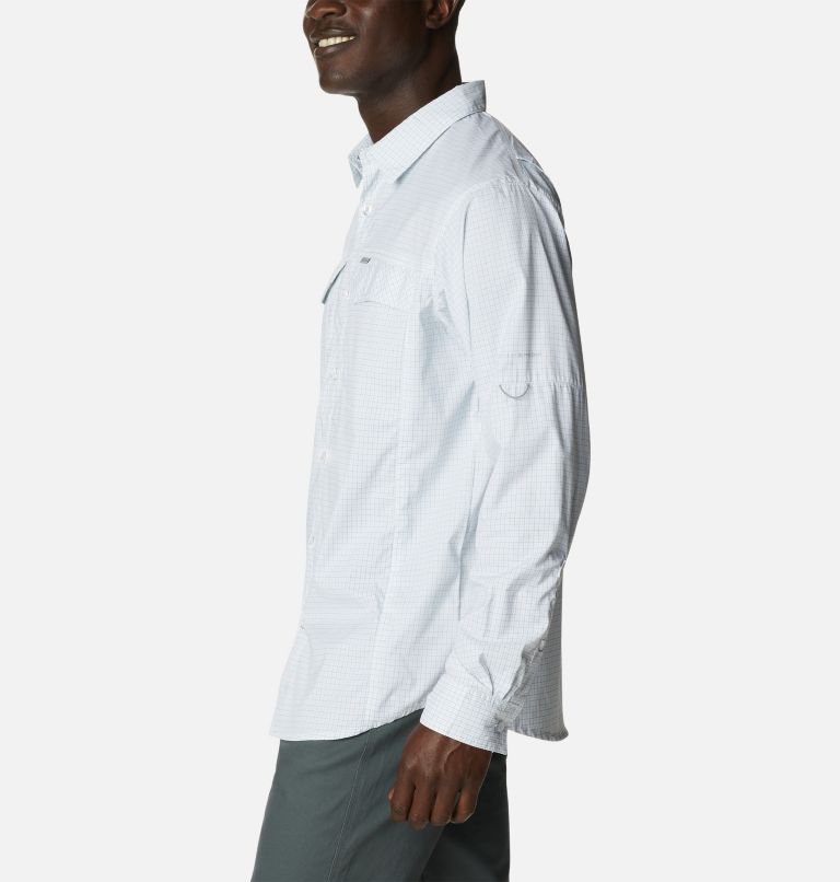 Men's Silver Ridge Lite Plaid Long Sleeve Shirt, Color: White Quiet Grid, image 3