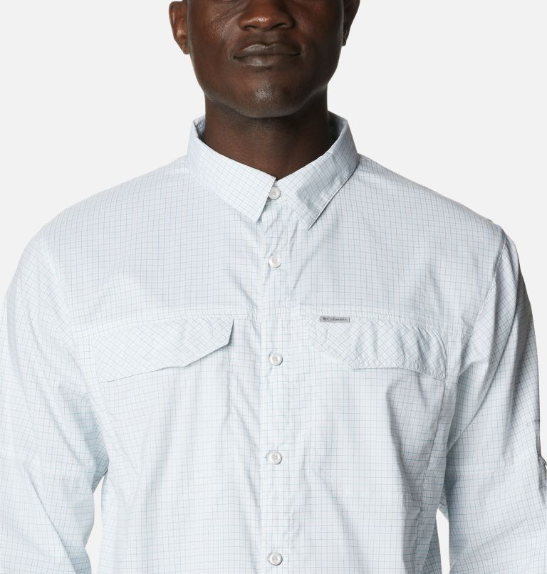 Men's Silver Ridge Lite Plaid Long Sleeve Shirt, Color: White Quiet Grid, image 4