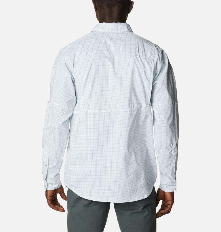 Men's Silver Ridge Lite Plaid Long Sleeve Shirt, Color: White Quiet Grid, image 2