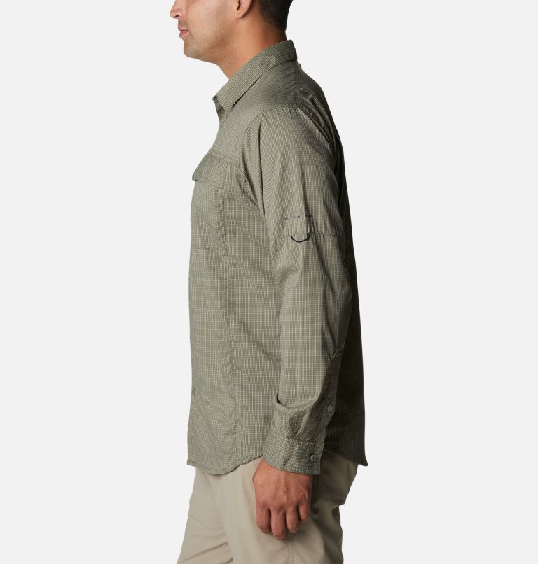 Thumbnail: Men's Silver Ridge Lite Plaid Long Sleeve Shirt, Color: Stone Green Quiet Grid, image 3