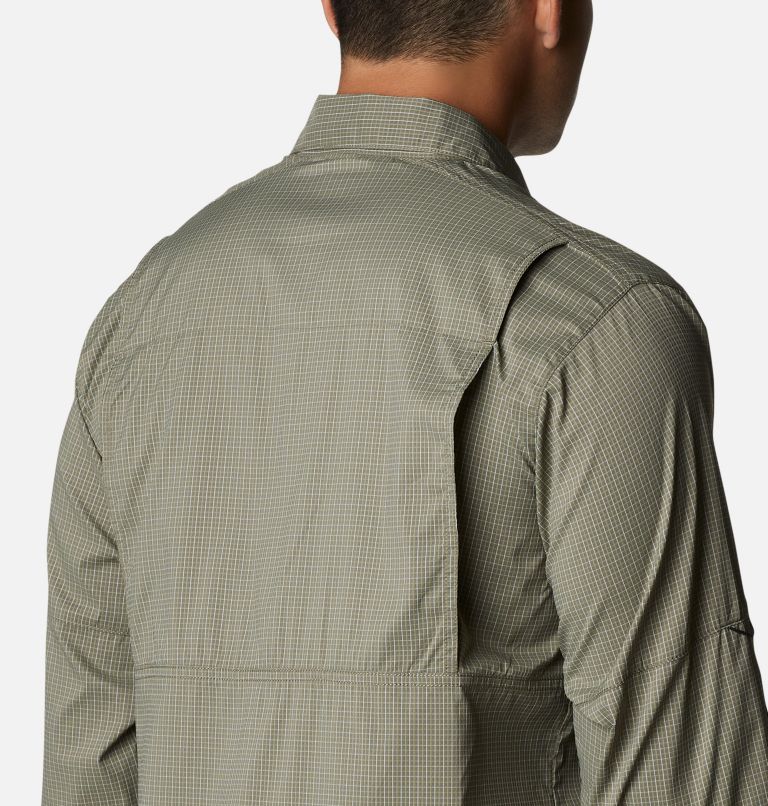Men's Silver Ridge Lite Plaid Long Sleeve Shirt, Color: Stone Green Quiet Grid, image 5