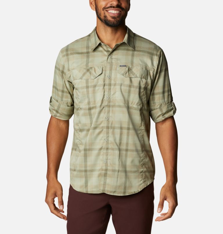 Men Vintage Print Plaid Light Weight Thin Jacket Shirts Raglan Long Sleeve  Button Down Chest Mens Hiking (Khaki, S) at  Men's Clothing store