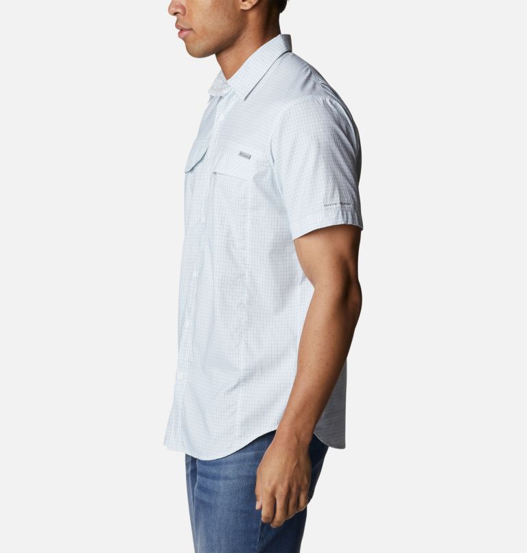 Men's Silver Ridge Lite Plaid Short Sleeve Shirt, Color: White Quiet Grid