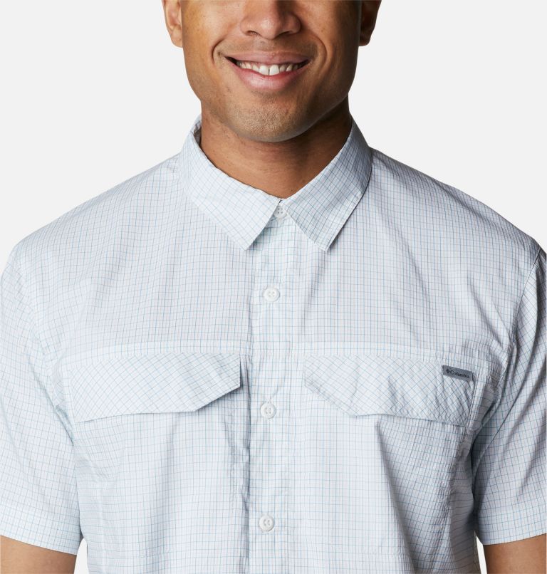 Thumbnail: Chemise à manches courtes Silver Ridge Lite Plaid pour homme, Color: White Quiet Grid, image 4