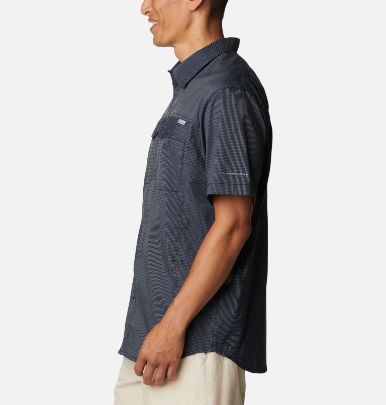 Men's Silver Ridge Lite Plaid Short Sleeve Shirt, Color: Collegiate Navy, Quiet Grid, image 3