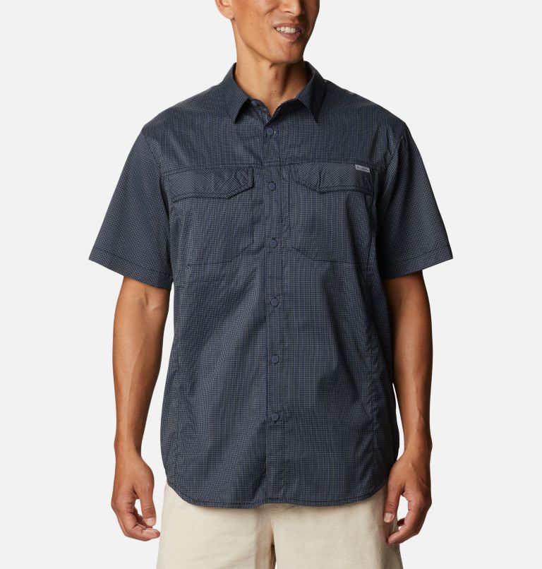 Thumbnail: Chemise à manches courtes Silver Ridge Lite Plaid pour homme, Color: Collegiate Navy, Quiet Grid, image 1