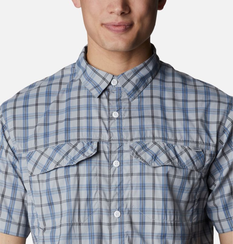 Thumbnail: Men's Silver Ridge Lite Plaid Short Sleeve Shirt, Color: Columbia Grey Switchback Madras, image 4