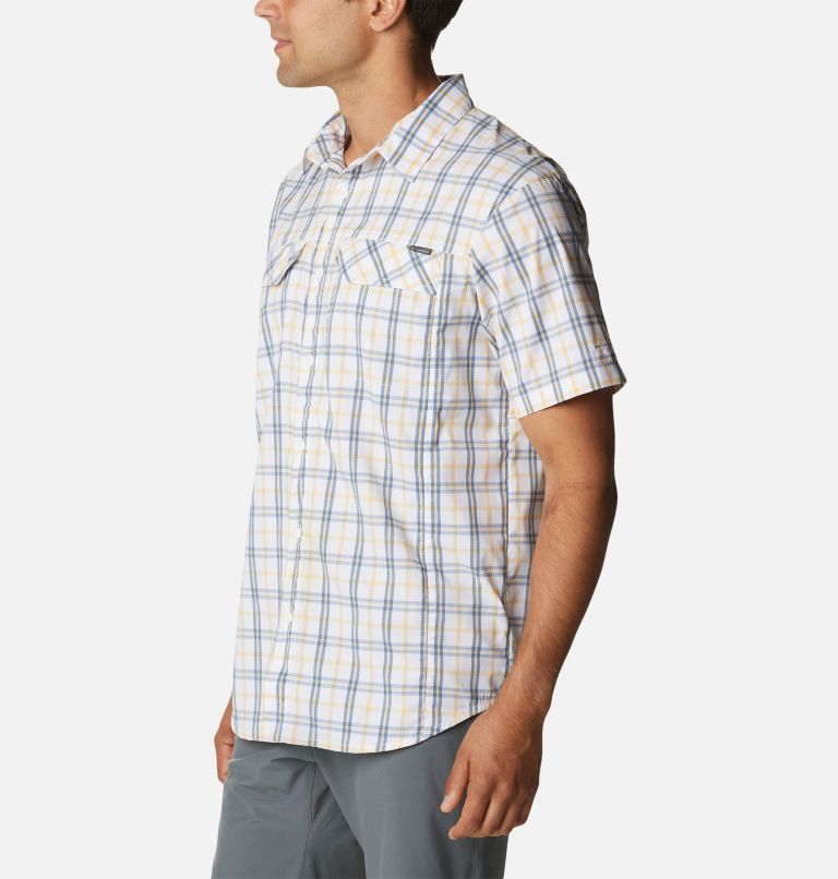 Men's Silver Ridge Lite Plaid Short Sleeve Shirt, Color: White Switchback Madras, image 3