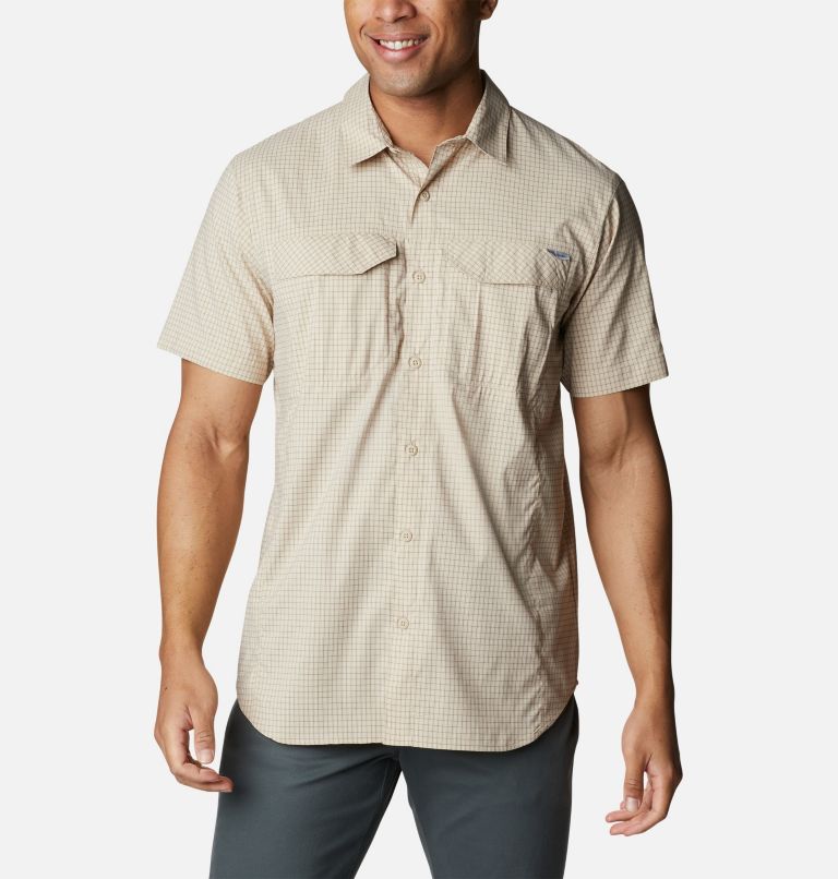 Men's Silver Ridge Lite Plaid Short Sleeve Shirt, Color: Ancient Fossil, Quiet Grid, image 1