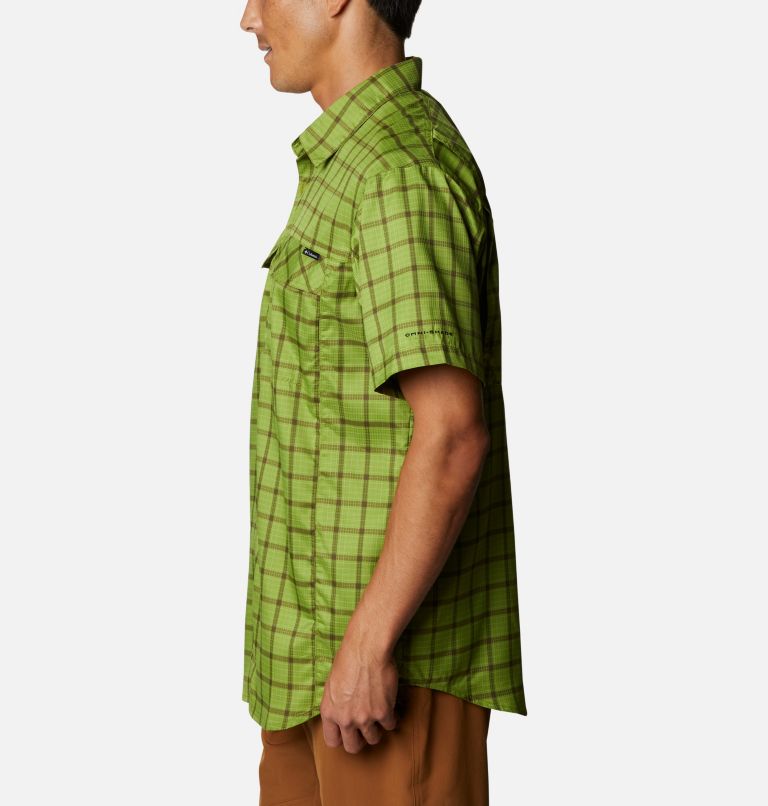 Thumbnail: Men's Silver Ridge Lite Plaid Short Sleeve Shirt, Color: Matcha Small Grid, image 3