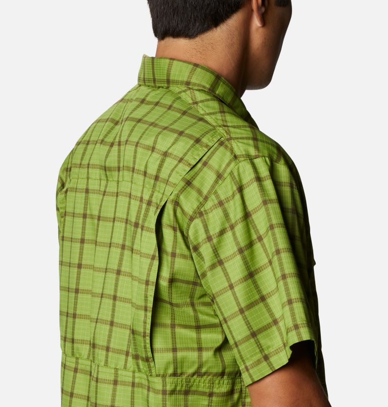 Thumbnail: Camisa manga corta Silver Ridge Lite Plaid para hombre, Color: Matcha Small Grid, image 5