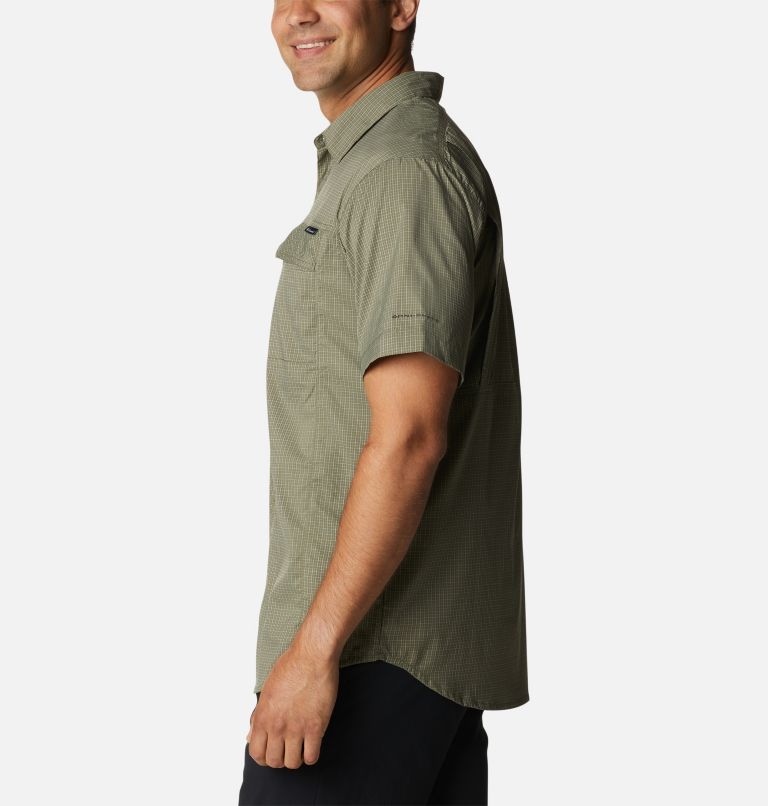 Thumbnail: Men's Silver Ridge Lite Plaid Short Sleeve Shirt, Color: Stone Green Quiet Grid, image 3