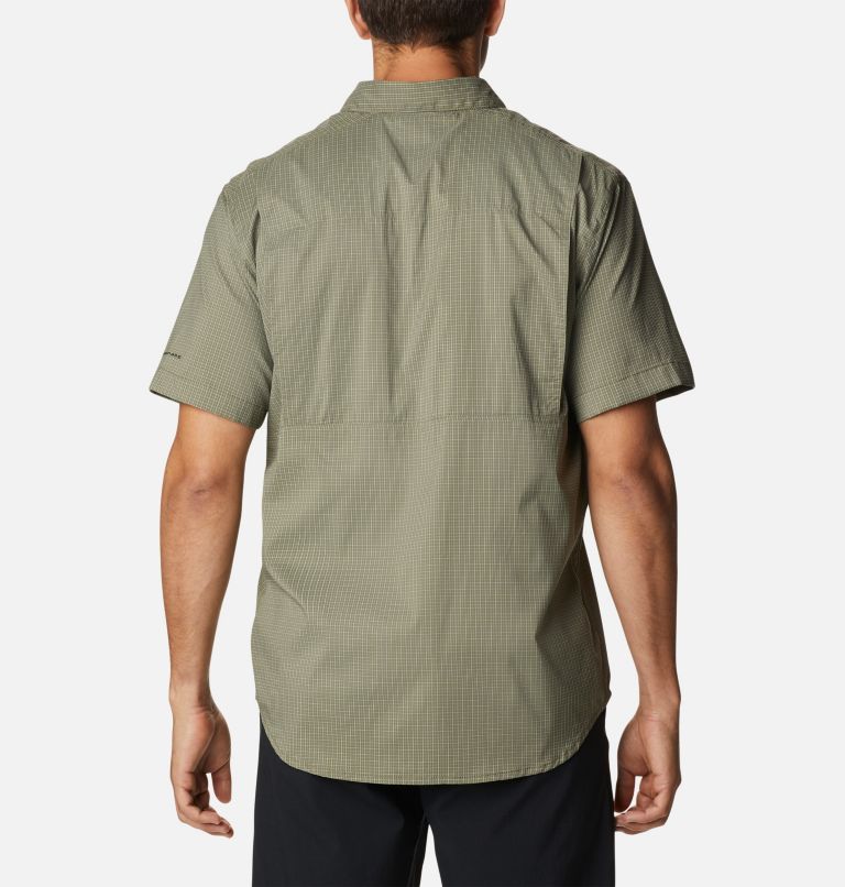 Camisa manga corta Silver Ridge Lite Plaid para hombre, Color: Stone Green Quiet Grid, image 2