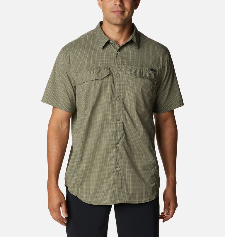 Men's Silver Ridge Lite Plaid Short Sleeve Shirt, Color: Stone Green Quiet Grid, image 1