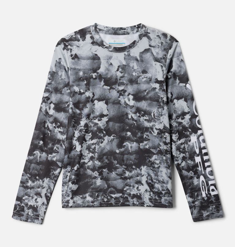 Kids' PFG Super Terminal Tackle Long Sleeve Shirt, Color: Cool Grey Seamoss, image 1