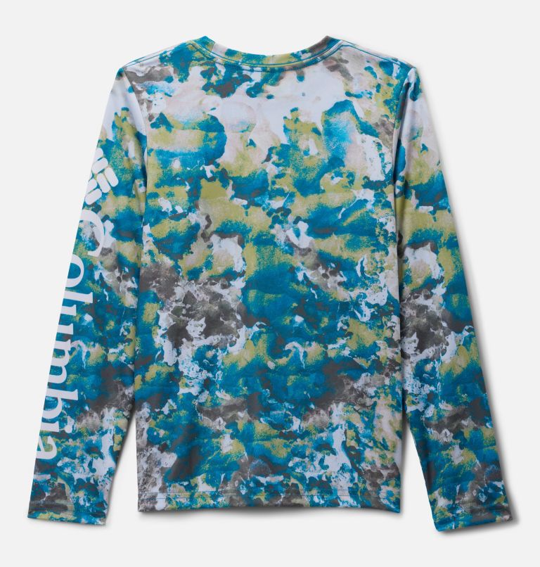 Kids' PFG Super Terminal Tackle Long Sleeve Shirt, Color: Pear Seamoss, image 2