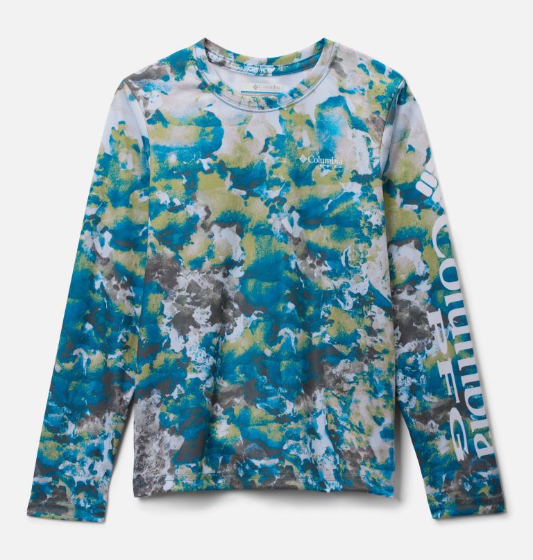 Kids' PFG Super Terminal Tackle Long Sleeve Shirt, Color: Pear Seamoss, image 1