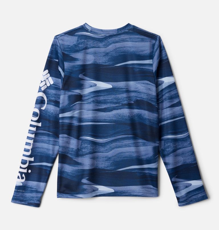 Kids' PFG Super Terminal Tackle Long Sleeve Shirt, Color: Collegiate Navy Obsidian, image 2