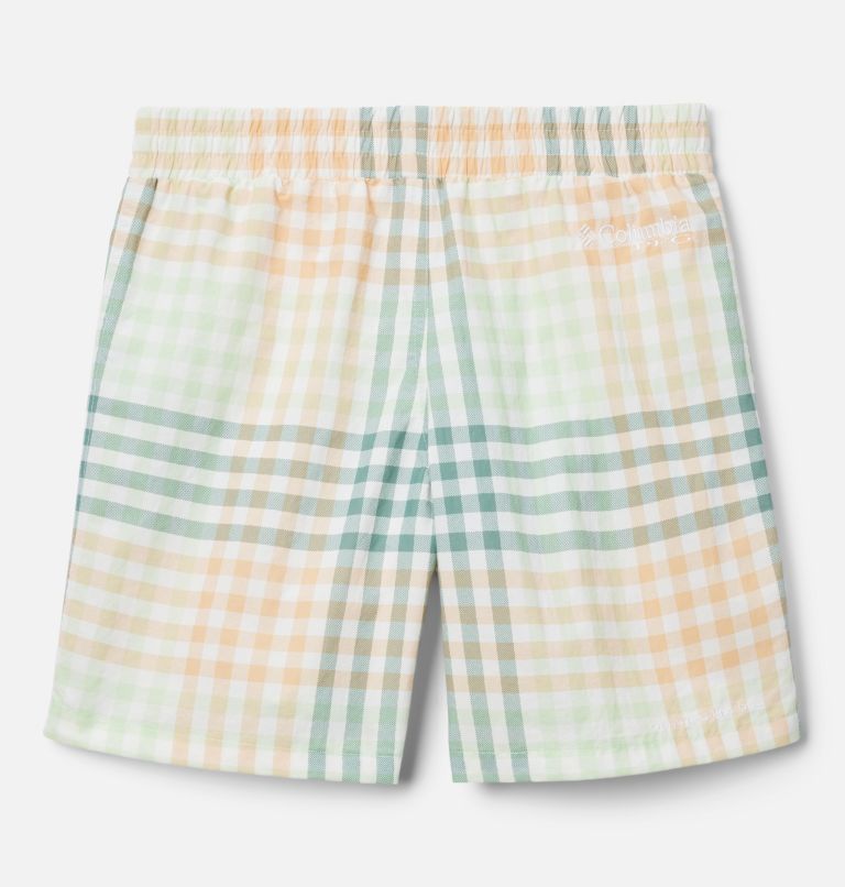 Boys' PFG Super Backcast Shorts, Color: Peach Fizz Multi Gingham, image 2