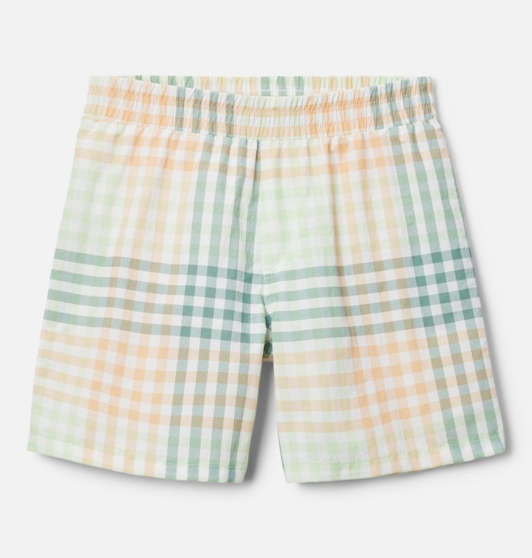 Boys' PFG Super Backcast Shorts, Color: Peach Fizz Multi Gingham, image 1