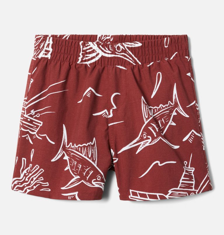 Boys' Toddler PFG Super Backcast Shorts, Color: Red Jasper Mighty Marlin