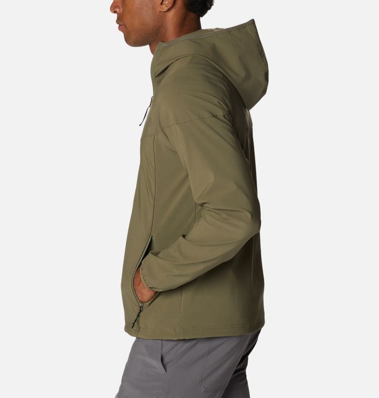 Men's Heather Canyon Softshell Jacket, Color: Stone Green, image 3