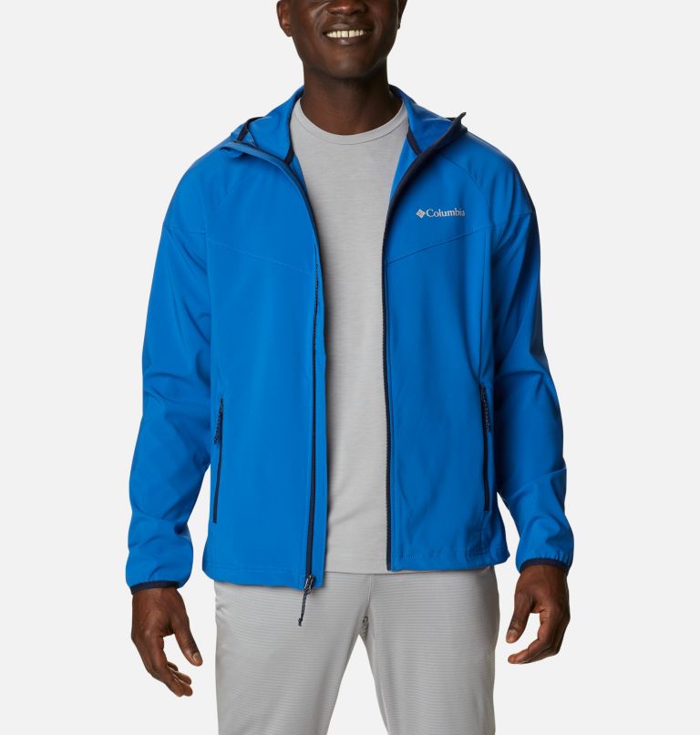 Men's Heather Canyon Softshell Jacket, Color: Bright Indigo, image 1