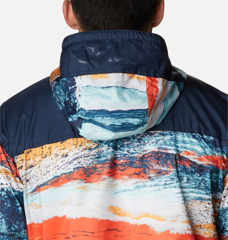 Thumbnail: Men's Challenger Windbreaker, Color: Icy Morn Hyper Nature Print, Coll Navy, image 5