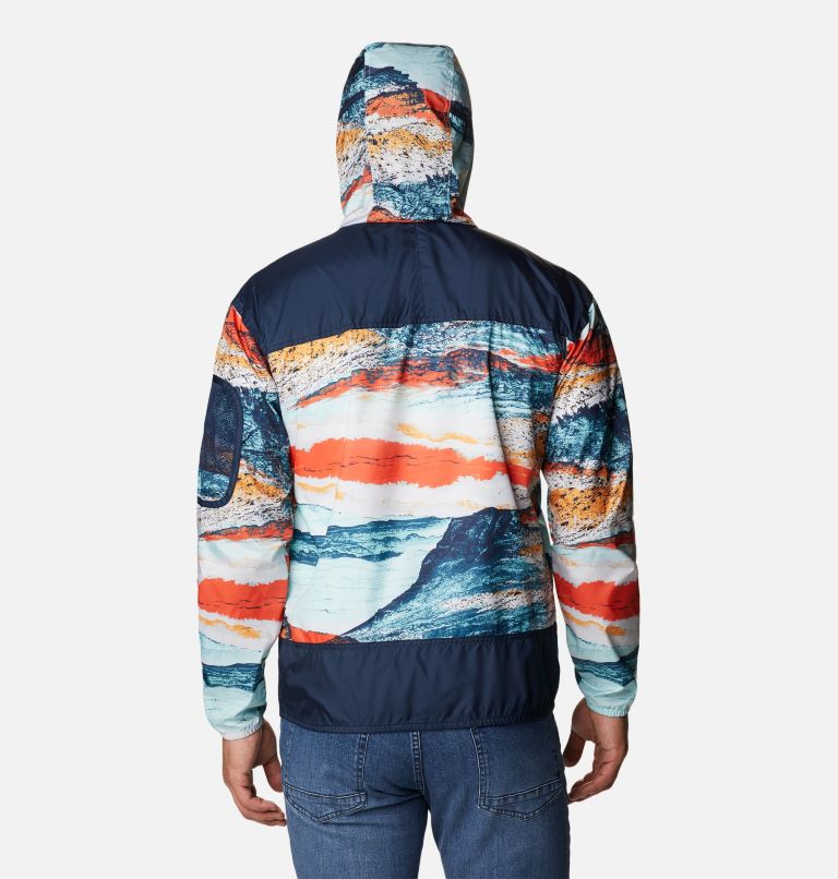Thumbnail: Men's Challenger Windbreaker, Color: Icy Morn Hyper Nature Print, Coll Navy, image 2