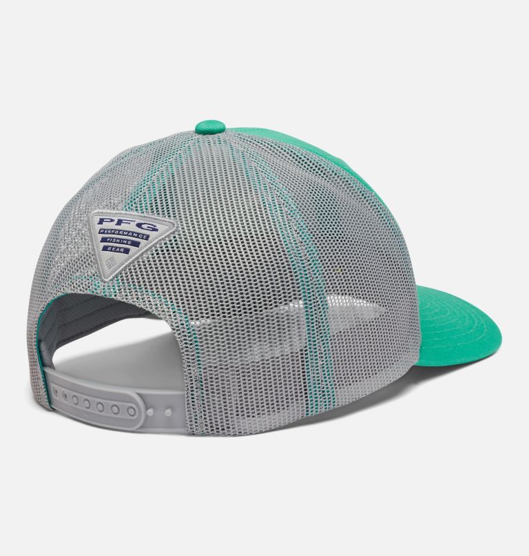 Thumbnail: PFG Logo Mesh Snap Back - Mid | 362 | O/S, Color: Electric Turquoise, Cool Grey, Hook, image 2
