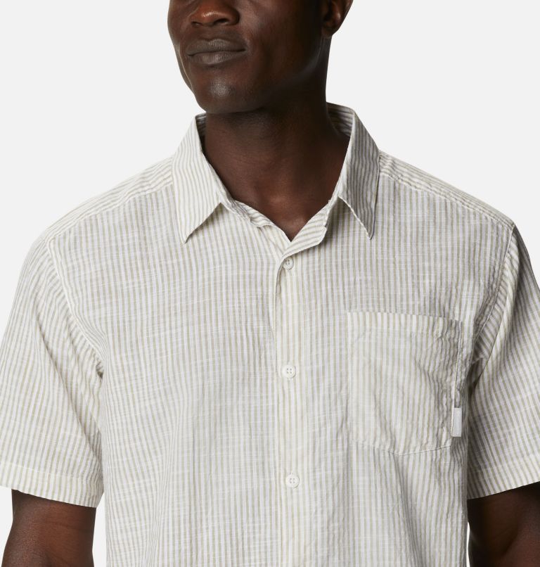 Men's Under Exposure Yarn-Dye Short Sleeve Shirt, Color: Savory Oxford Stripe
