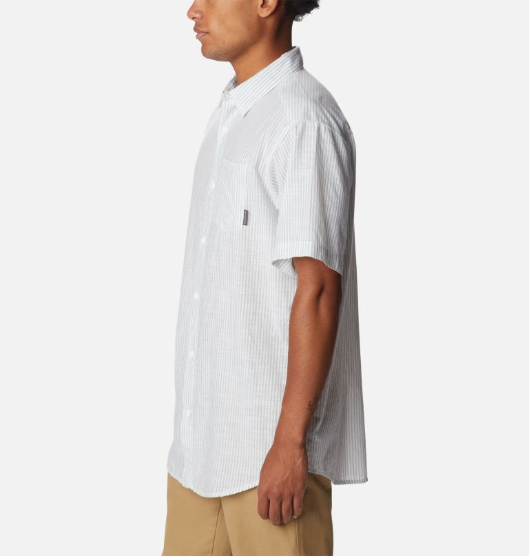 Chemise à manches courtes tissée-teinte Under Exposure pour homme, Color: Niagara Oxford Stripe, image 3