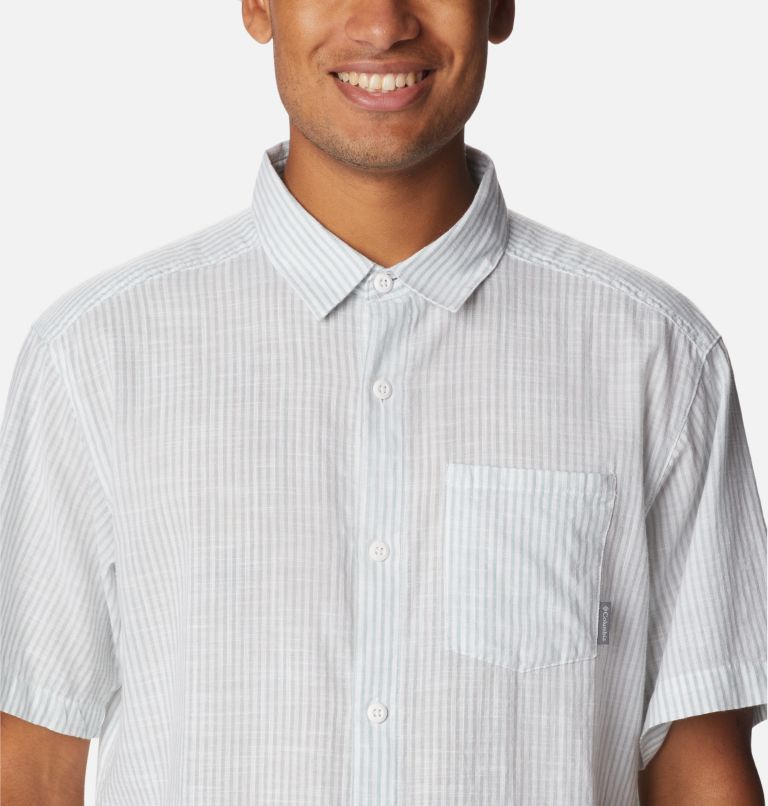 Chemise à manches courtes tissée-teinte Under Exposure pour homme, Color: Niagara Oxford Stripe, image 4
