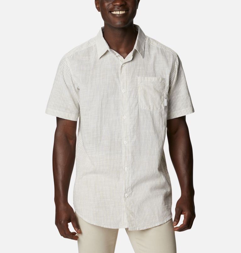 Men's Under Exposure Yarn Dye Short Sleeve Shirt – Tall, Color: Savory Oxford Stripe, image 1
