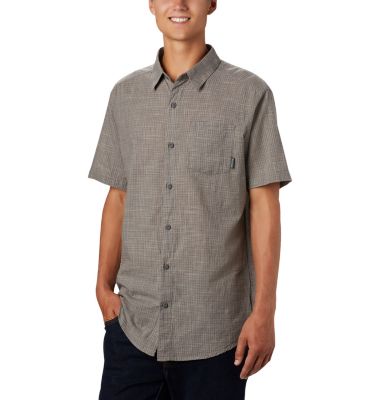 Men's Under Exposure&trade; YD Short Sleeve Shirt Under Exposure&trade; YD Short Sleev | 441 | S, City Grey Plaid, front