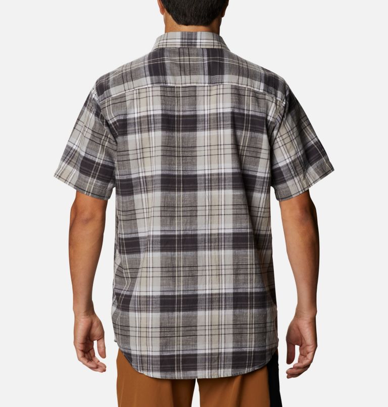 Men's Under Exposure YD Short Sleeve Shirt, Color: City Grey Madras, image 2