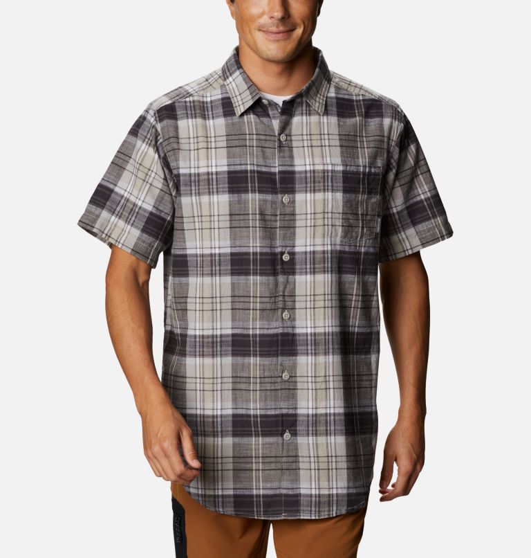 Men's Under Exposure YD Short Sleeve Shirt, Color: City Grey Madras, image 1