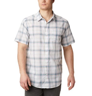 Men's Under Exposure&trade; YD Short Sleeve Shirt Under Exposure&trade; YD Short Sleev | 441 | S, White Tartan Plaid, front