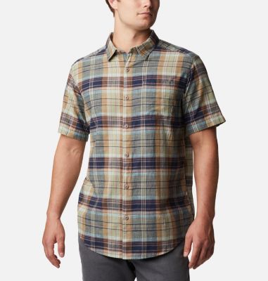 Camisa de manga corta Under Exposure&trade; para hombre Under Exposure&trade; YD Short Sleeve Shirt | 025 | L, Mocha Madras, front