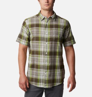 Camisa de manga corta Under Exposure&trade; para hombre Under Exposure&trade; YD Short Sleeve Shirt | 025 | L, Matcha Madras, front