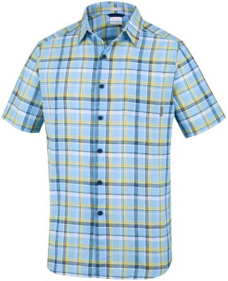 Men's Under Exposure&trade; YD Short Sleeve Shirt Under Exposure&trade; YD Short Sleev | 441 | S, Blue Sky Plaid, front