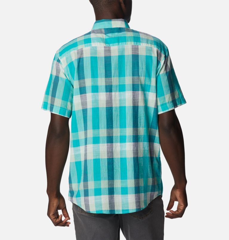 Under Exposure YD Short Sleeve Shirt | 454 | M, Color: Bright Aqua Buffalo, image 2