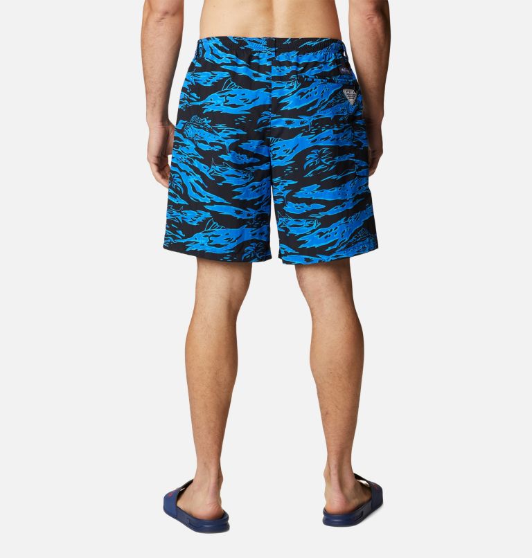 Men's PFG Super Backcast Water Shorts, Color: Black Rough Waves Print, image 2