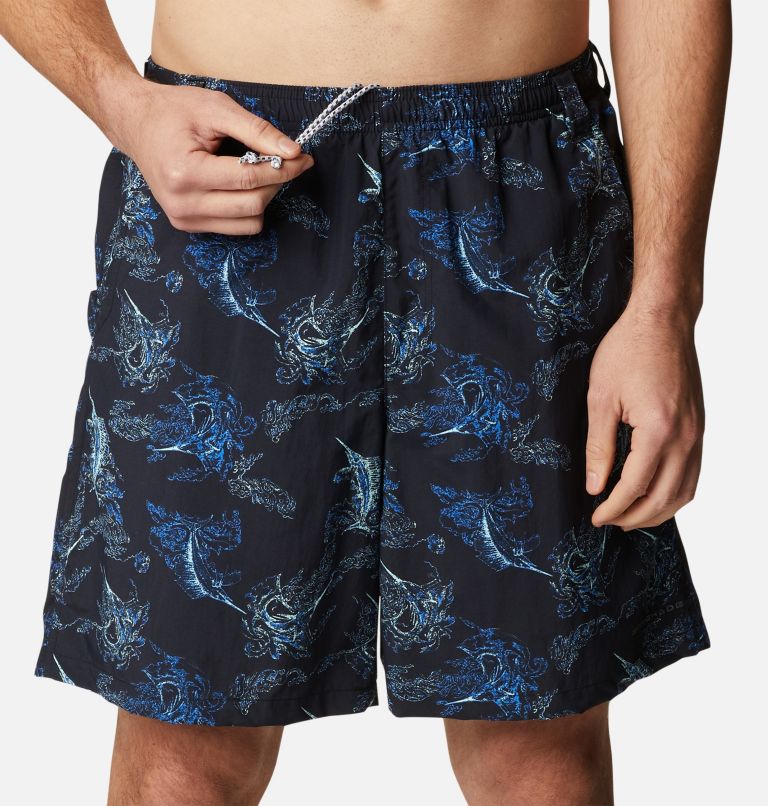 Thumbnail: Men's PFG Super Backcast Water Shorts, Color: Black Sails Away Print, image 4
