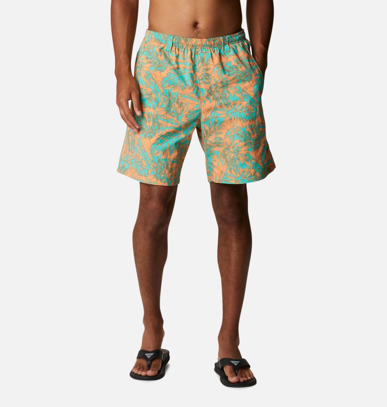 Men's PFG Super Backcast Water Shorts, Color: Elctrc Turq Hawaiian Throwback Print, image 1